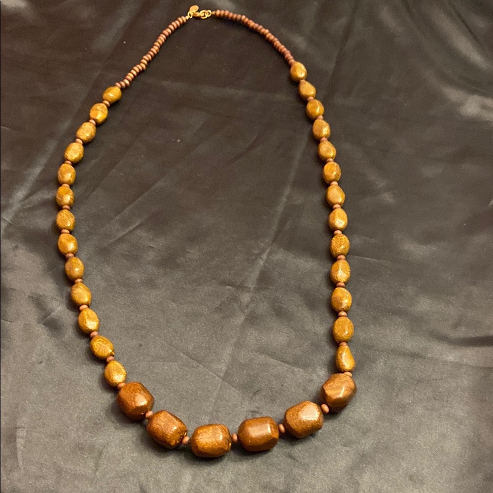 Brooks Brothers Elegant Brown Beaded Necklace
